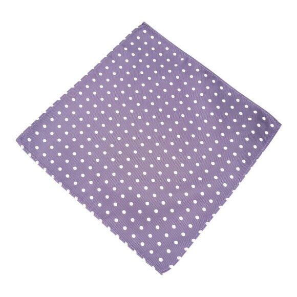 ALLURE MEN'S MULTI-DOT POCKET SQUARE GRAPE/WHITE - Picture 1 of 3